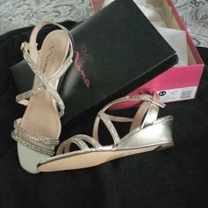COPY - Champagne Gold Wedge Sandals